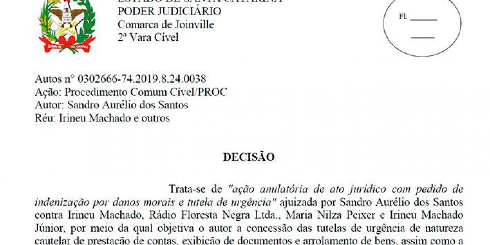 Juíza determina intervenção em rádio de Joinville e afasta diretoria